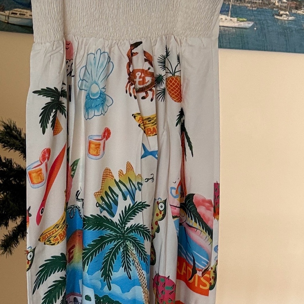 NWOT Tropical Print Maxi Dress - Picture 6 of 6